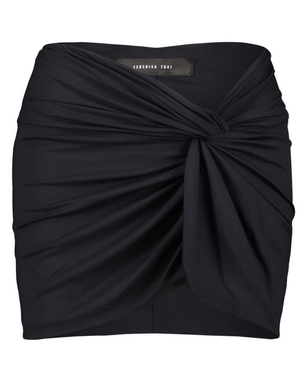BLACK SHORT SKIRT COVER-UP