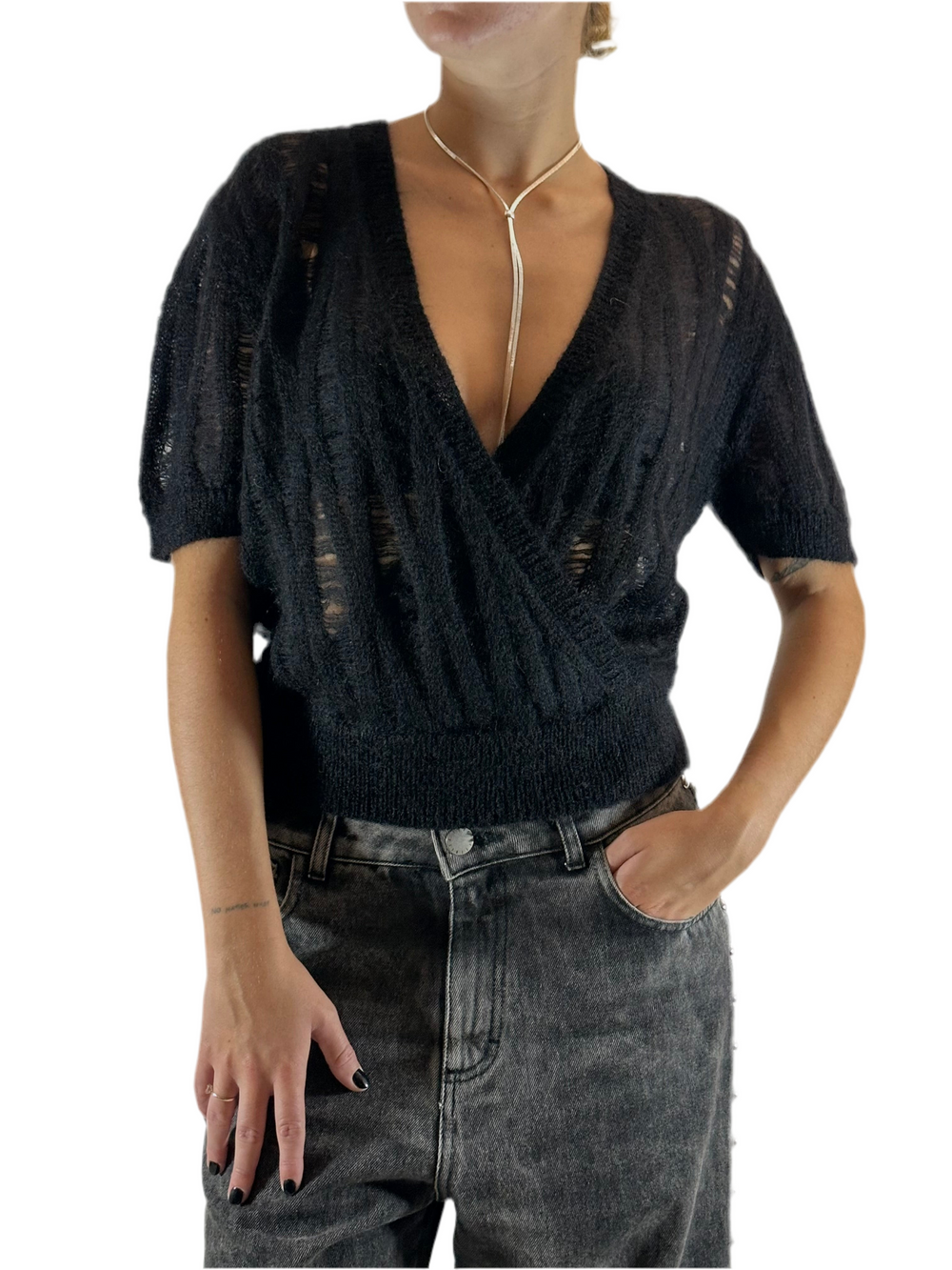 CROSSED MOHAIR SWEATER