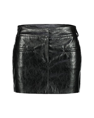 METALLIC LEATHER MINI SKIRT