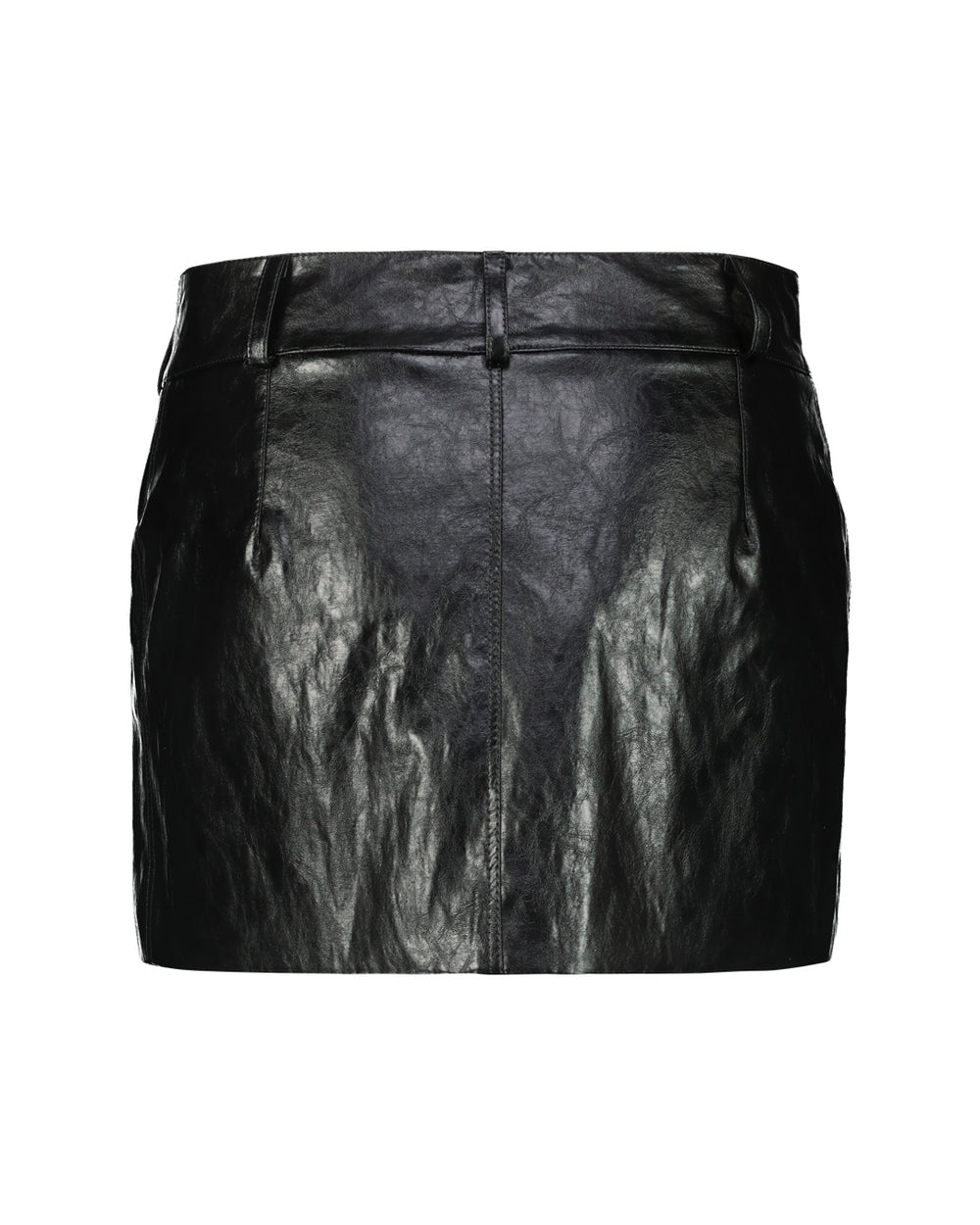 METALLIC LEATHER MINI SKIRT