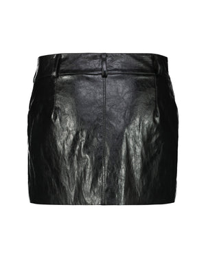 METALLIC LEATHER MINI SKIRT