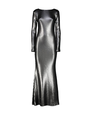 LONG DRESS WITH PAILETTES AND SCALES
