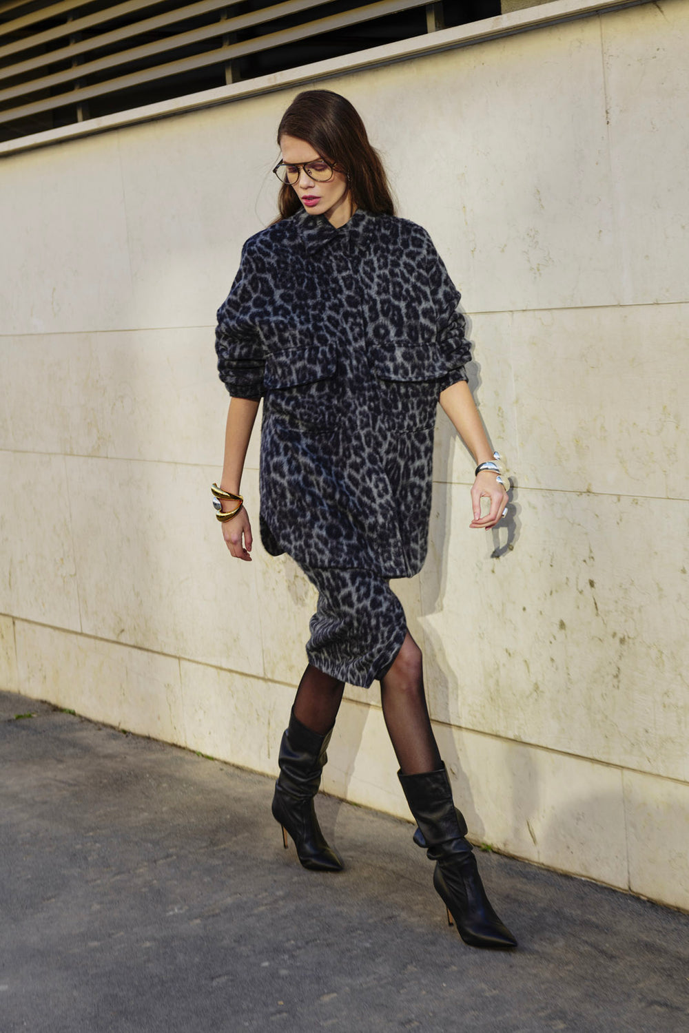 GONNA LONGUETTE LANA MACULATA