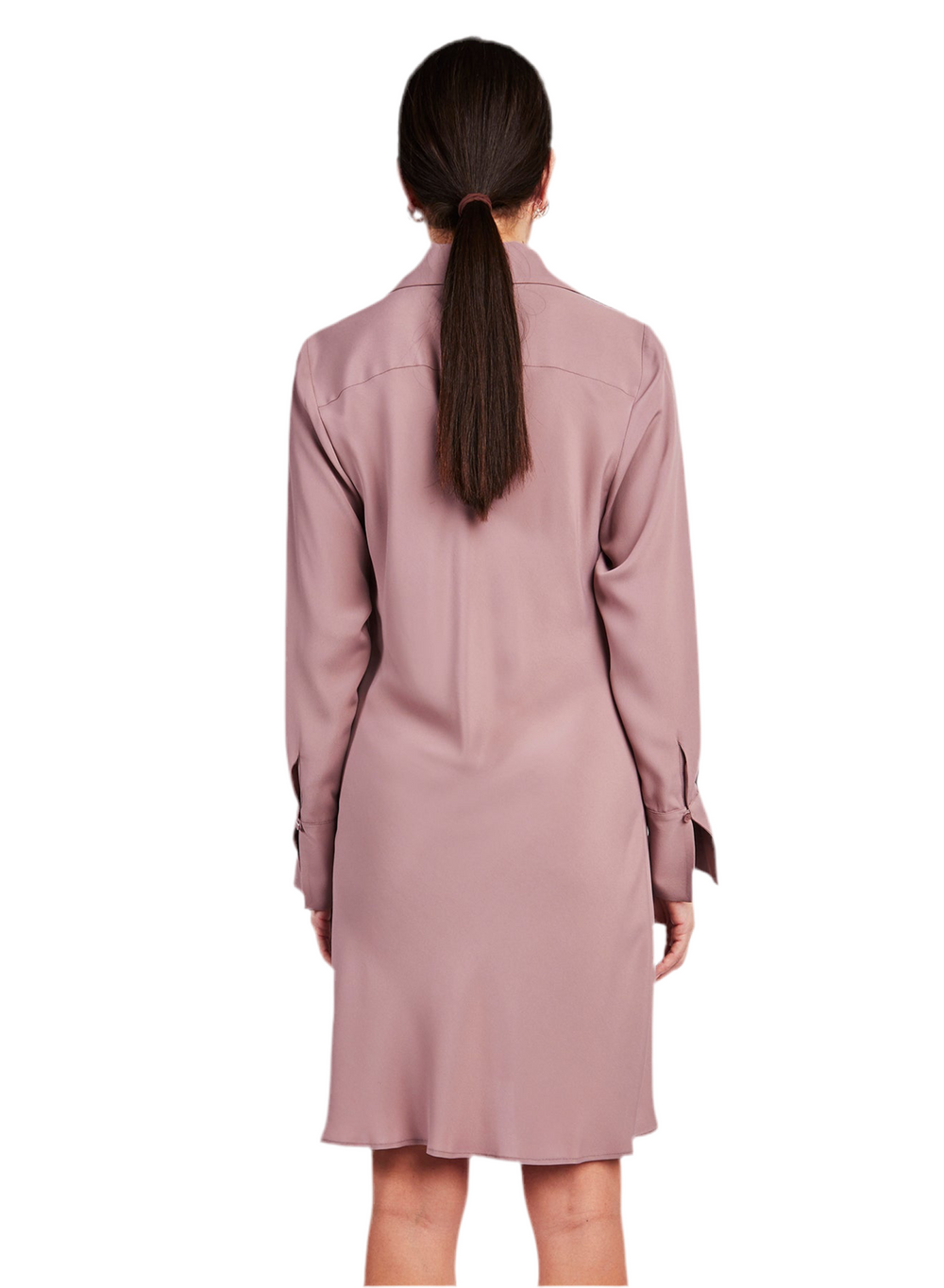SHORT KNOT CREPE THE CHINE BOIS DE ROSE DRESS
