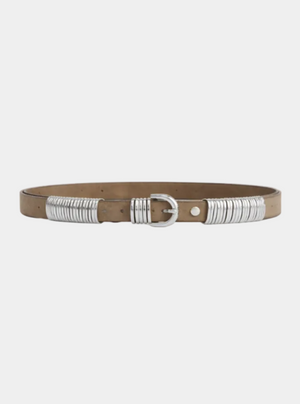 SUEDE RING BELT SILVER