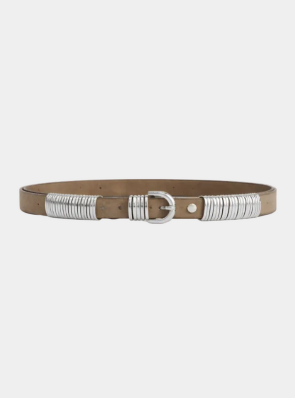 SUEDE RING BELT SILVER