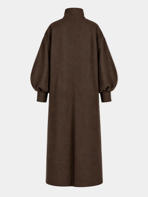 CAPPOTTO LUNGO CASHMERE MANICHE BALLOON MORO