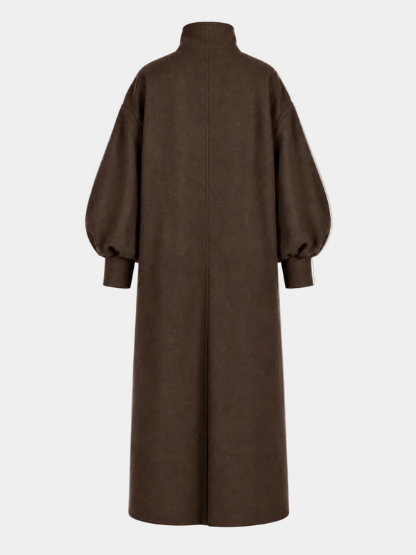 CAPPOTTO LUNGO CASHMERE MANICHE BALLOON MORO