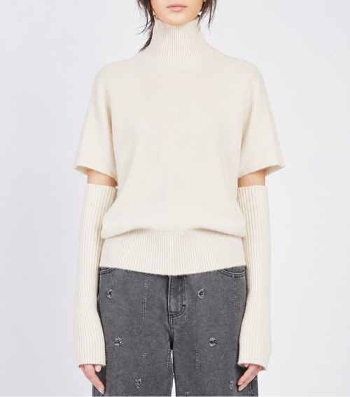 MAGLIA COLLO ALTO CON MANICOTTI