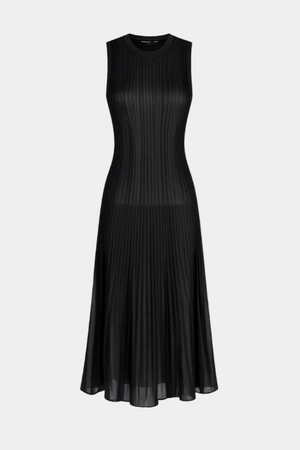 ROBE LONGUE COL ROND ÉPAULES LARGES