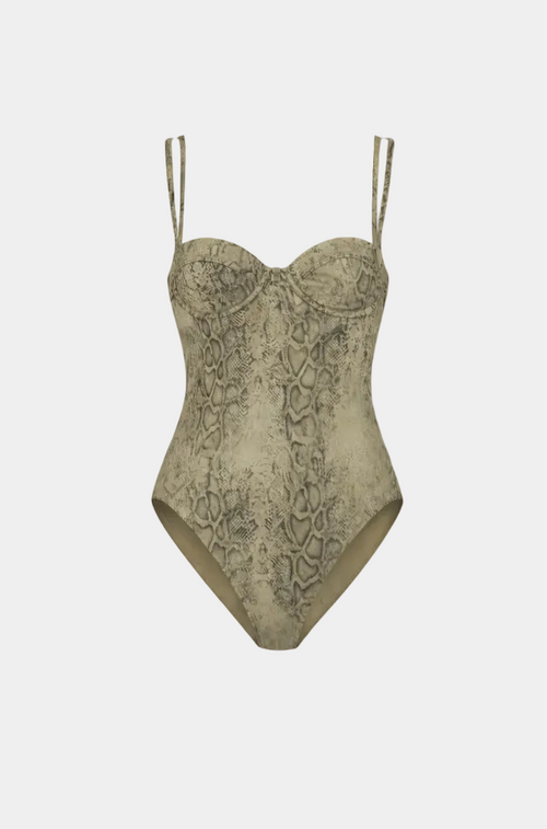 MAILLOT DE BAIN UNE PIÈCE BALCONNET EN PYTHON MILITARY