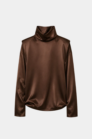 BLUSA MANICHE LUNGHE IN RASO UNITO