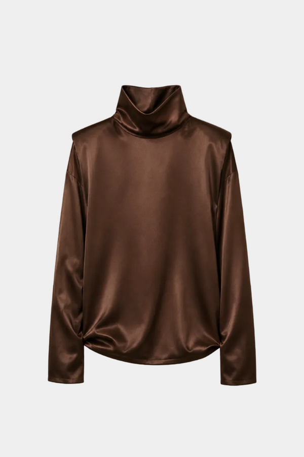 BLUSA MANICHE LUNGHE IN RASO UNITO