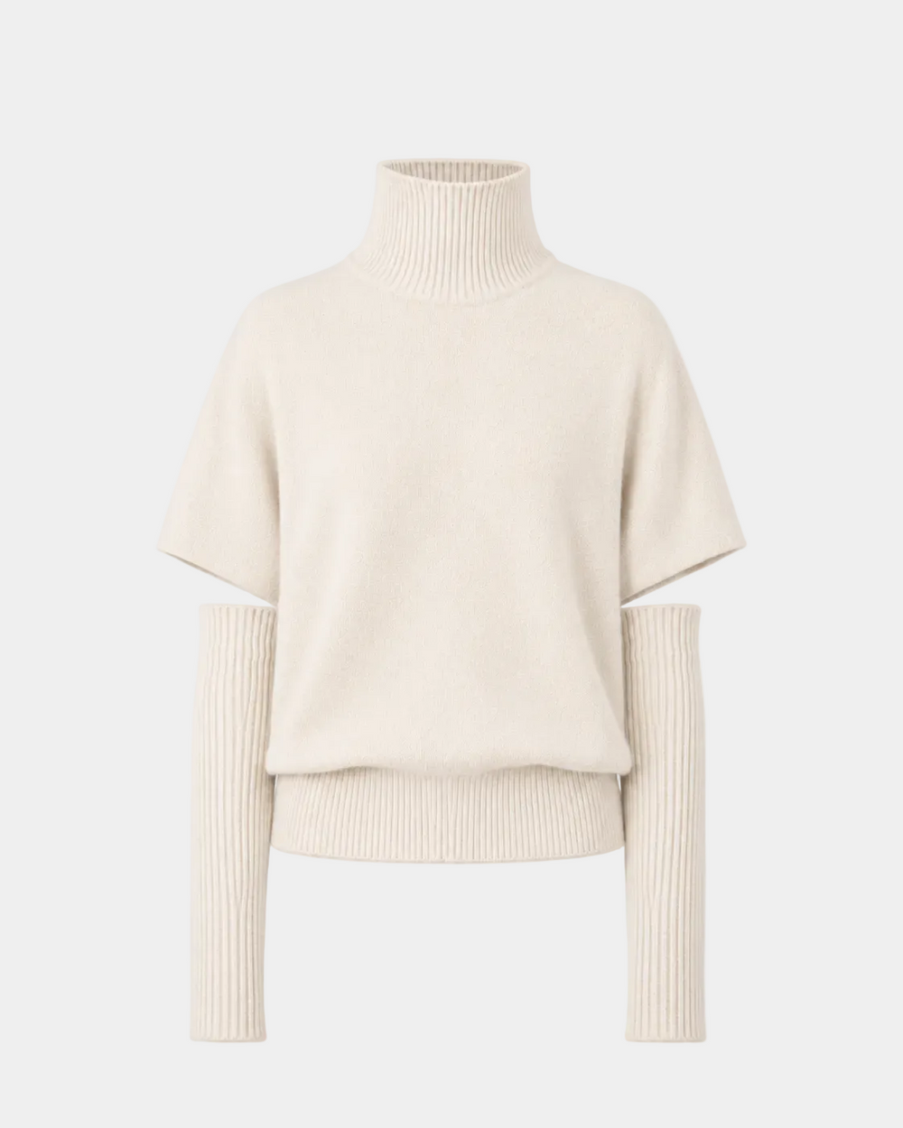 MAGLIA COLLO ALTO CON MANICOTTI