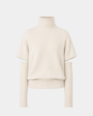 MAGLIA COLLO ALTO CON MANICOTTI