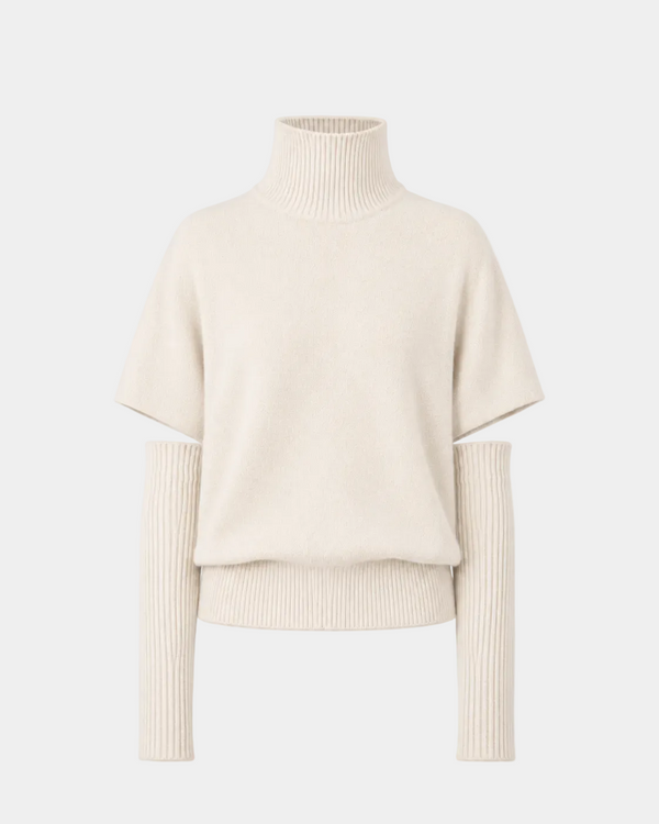 MAGLIA COLLO ALTO CON MANICOTTI