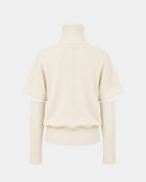 MAGLIA COLLO ALTO CON MANICOTTI