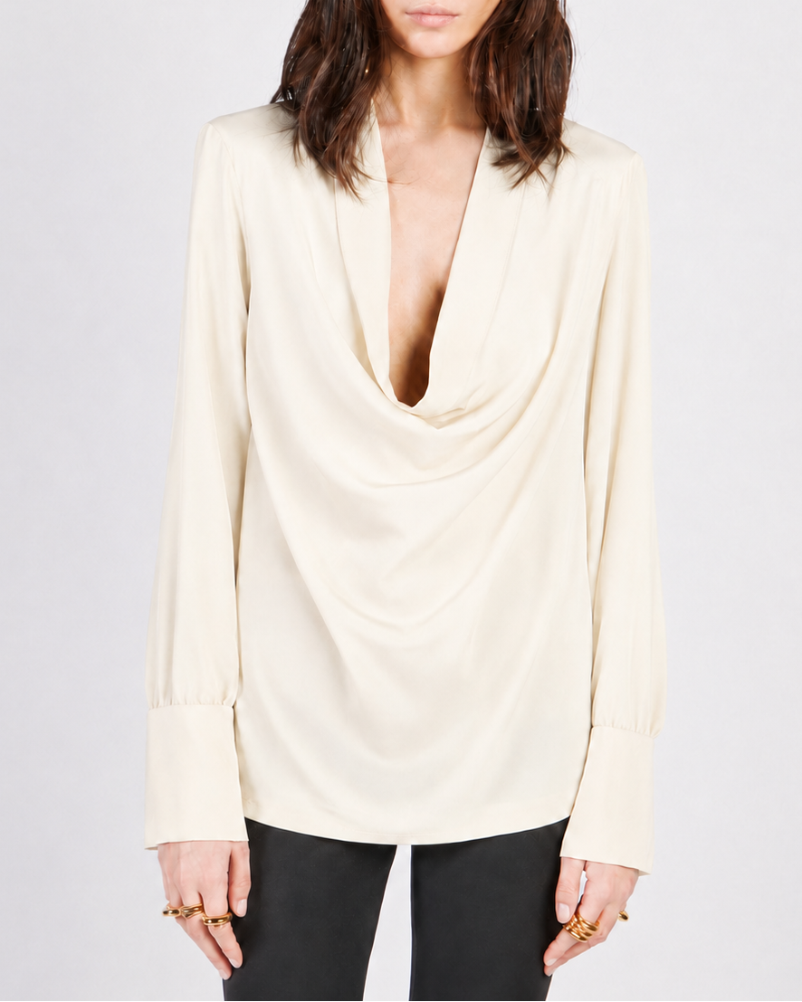 BLUSA SCOLLATURA MORBIDA MISTO SETA