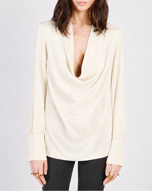 BLUSA SCOLLATURA MORBIDA MISTO SETA