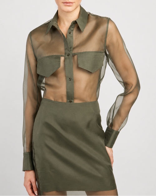 CAMICIA IN ORGANZA DI SETA