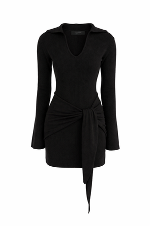 ABITO CORTO MISTO CASHMERE CON NODO