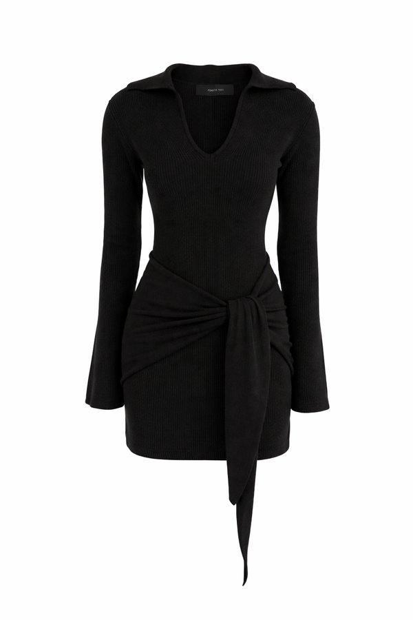 ABITO CORTO MISTO CASHMERE CON NODO