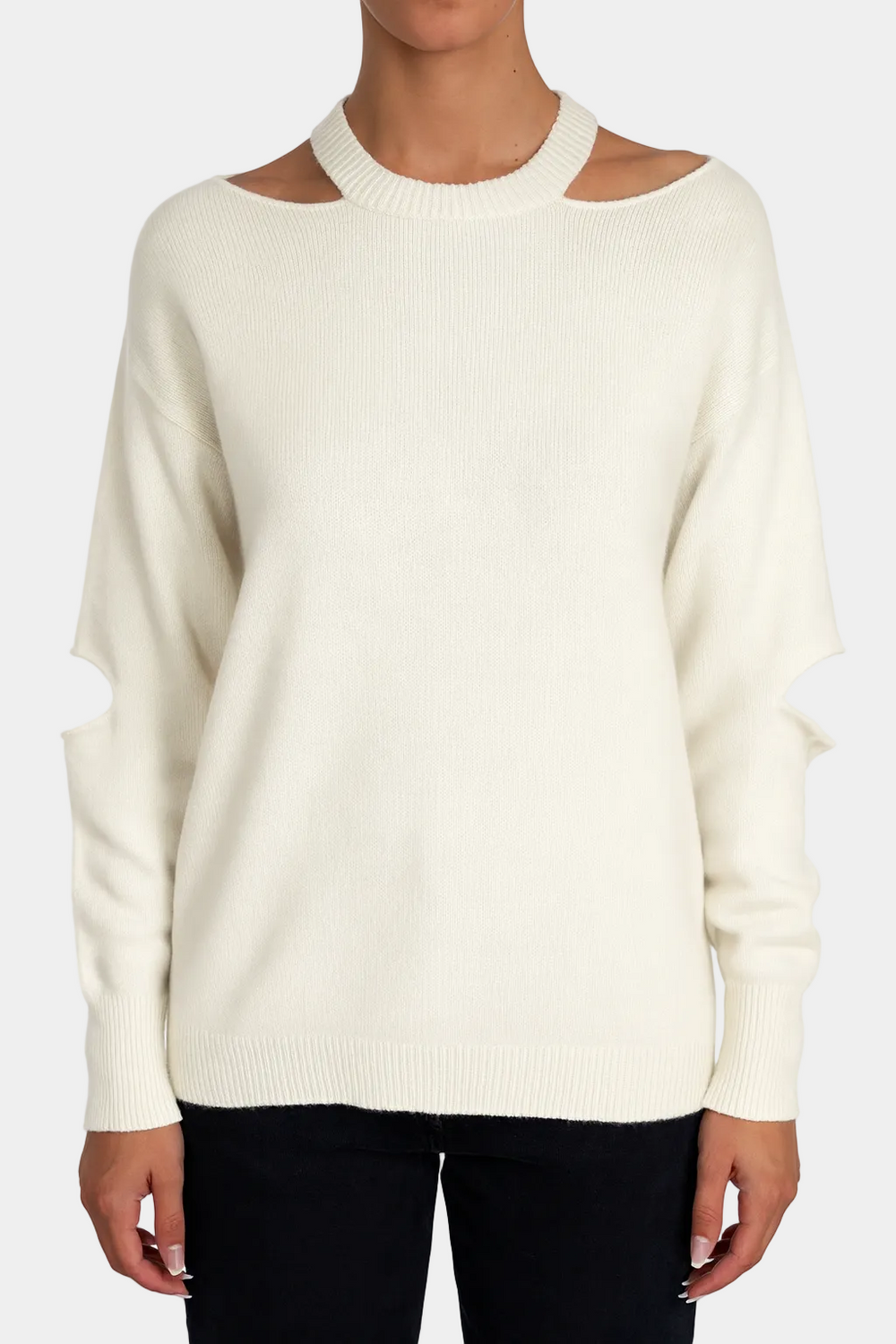MAGLIA MISTO CASHMERE CUT GIROCOLLO