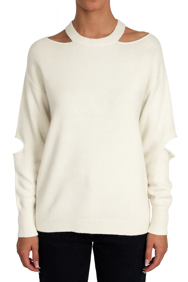 MAGLIA MISTO CASHMERE CUT GIROCOLLO