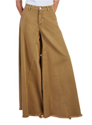 Wide Bull Denim Khaki Jeans
