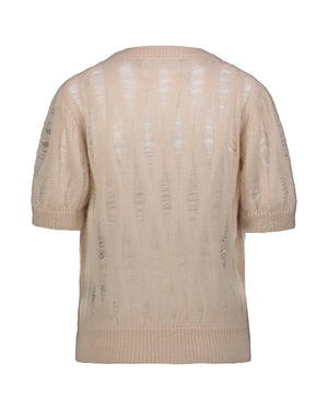 IVORY MOHAIR CROSSOVER SWEATER