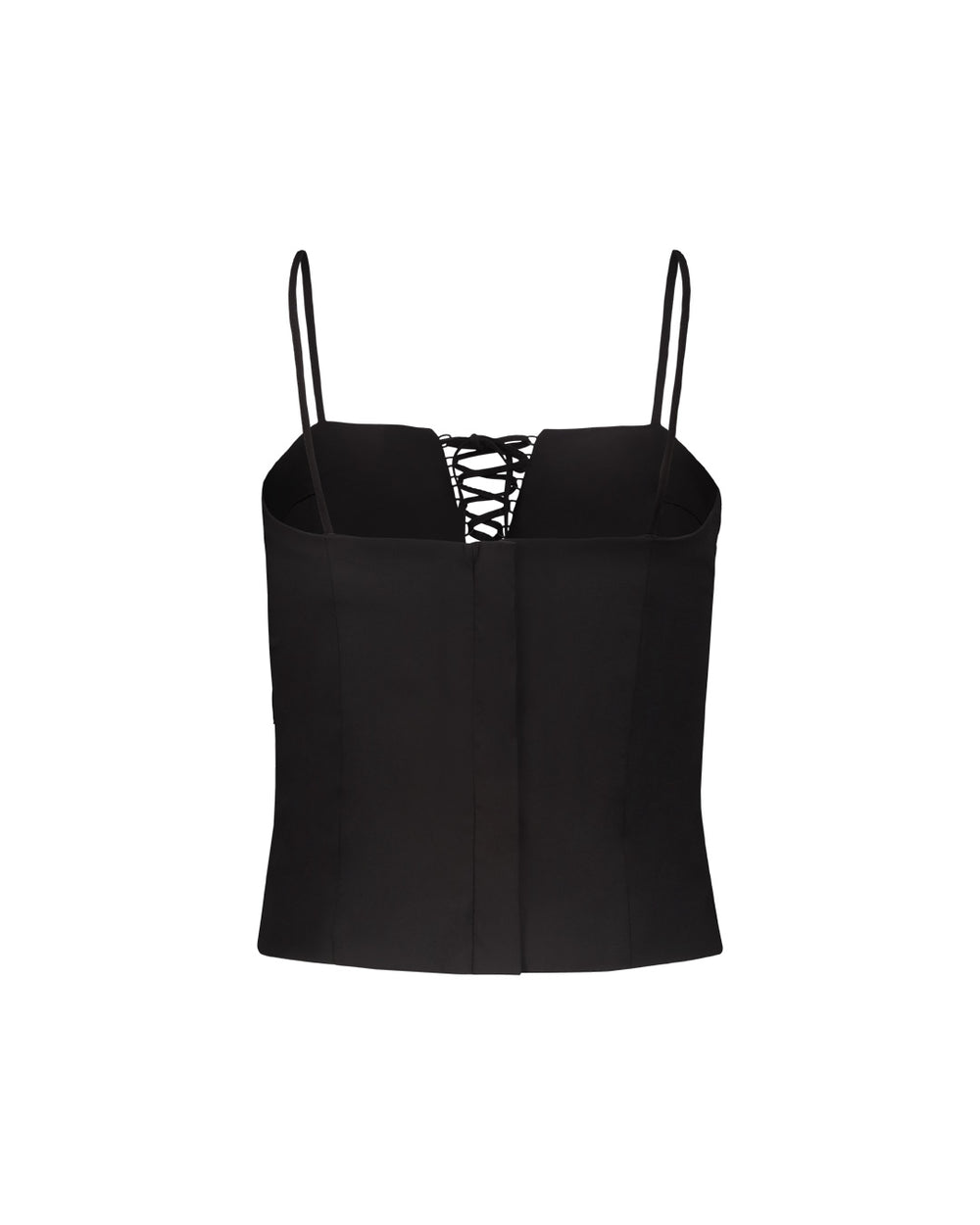 TOP STRINGATO POPELINE NERO