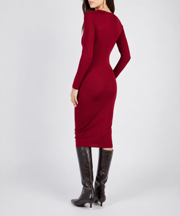 ABITO MIDI SPALLA CUT OFF IN VISCOSA
