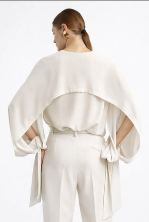 BLUSA CAPPA MISTO SETA CON SCIARPINA E LACCI