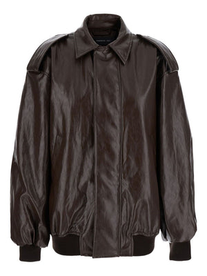 BOMBER PELLE METALLO