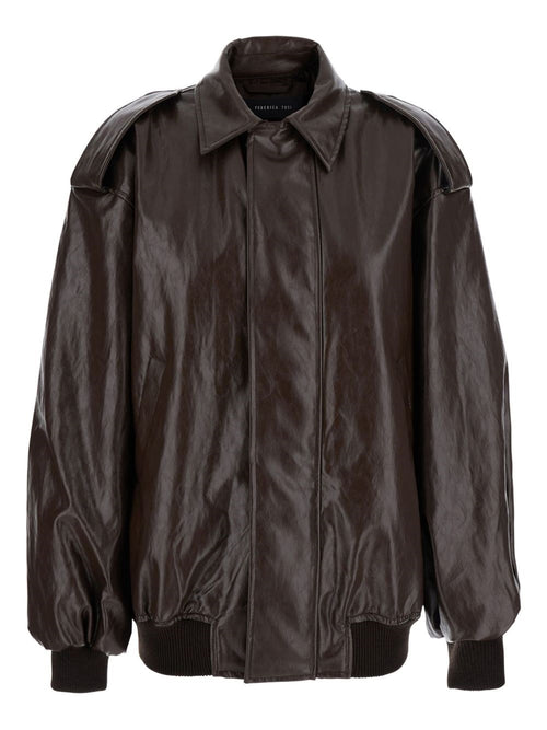 BOMBER PELLE METALLO