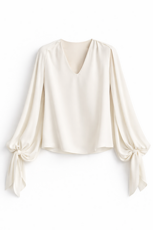 BLUSA CAPPA MISTO SETA CON SCIARPINA E LACCI