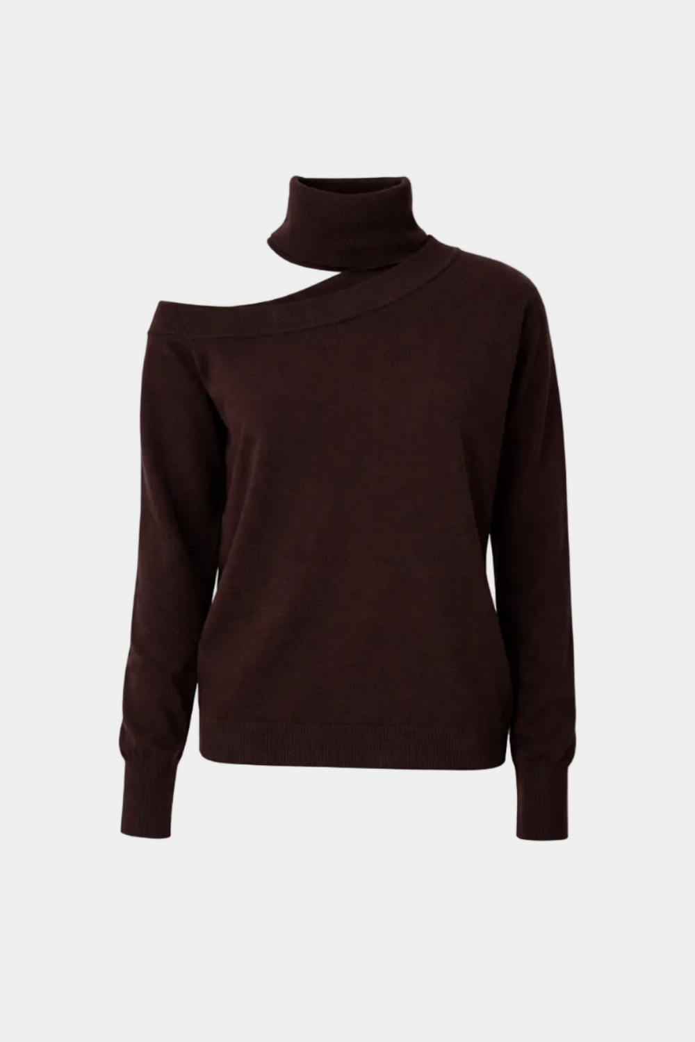 MAGLIA SCOLLATA MISTO CASHMERE CON COLLO STACCATO