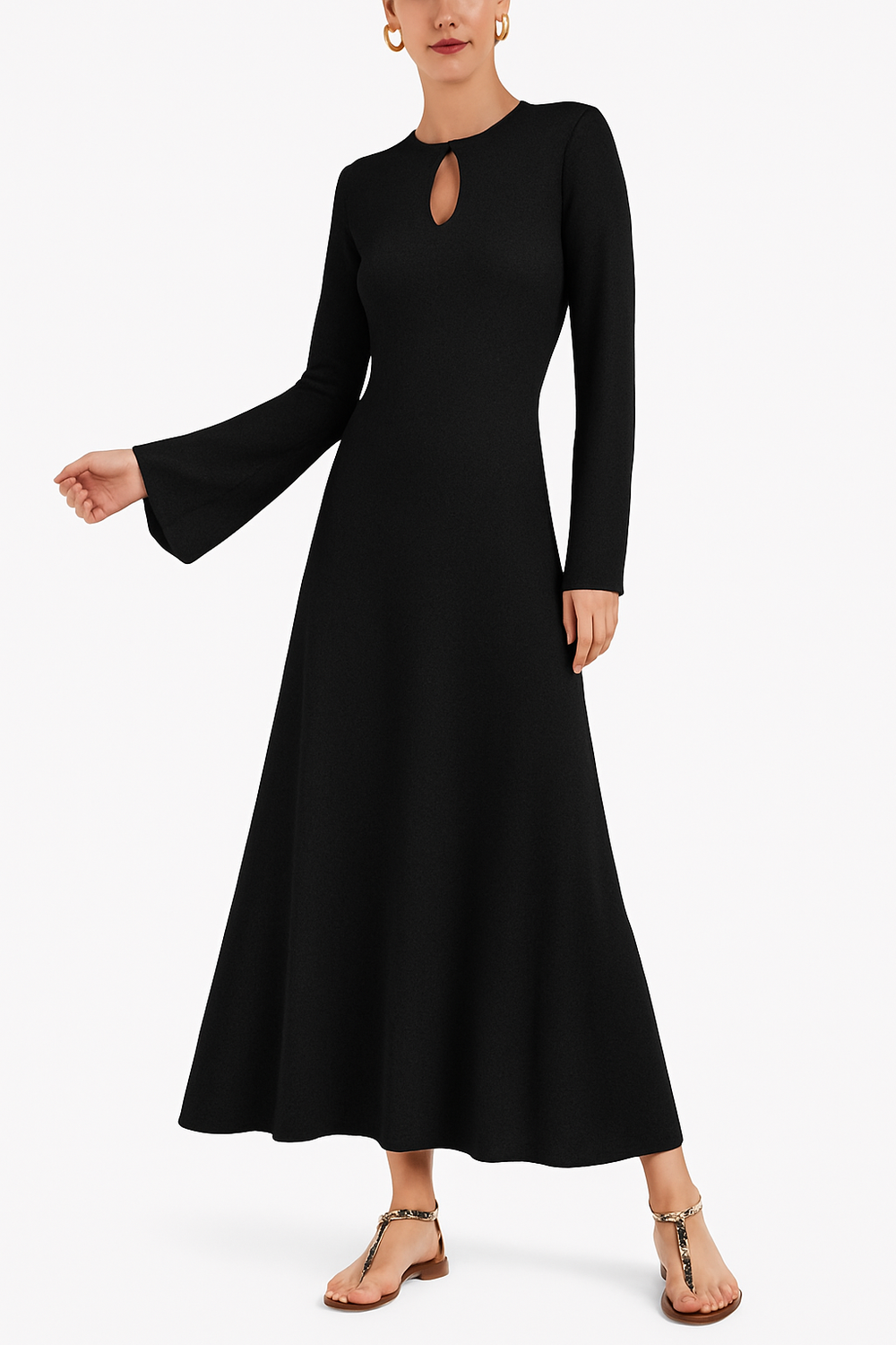 LONG BLACK FLEXAGE DRESS