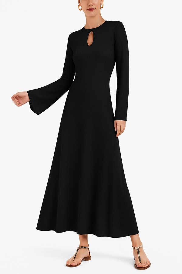 LONG BLACK FLEXAGE DRESS