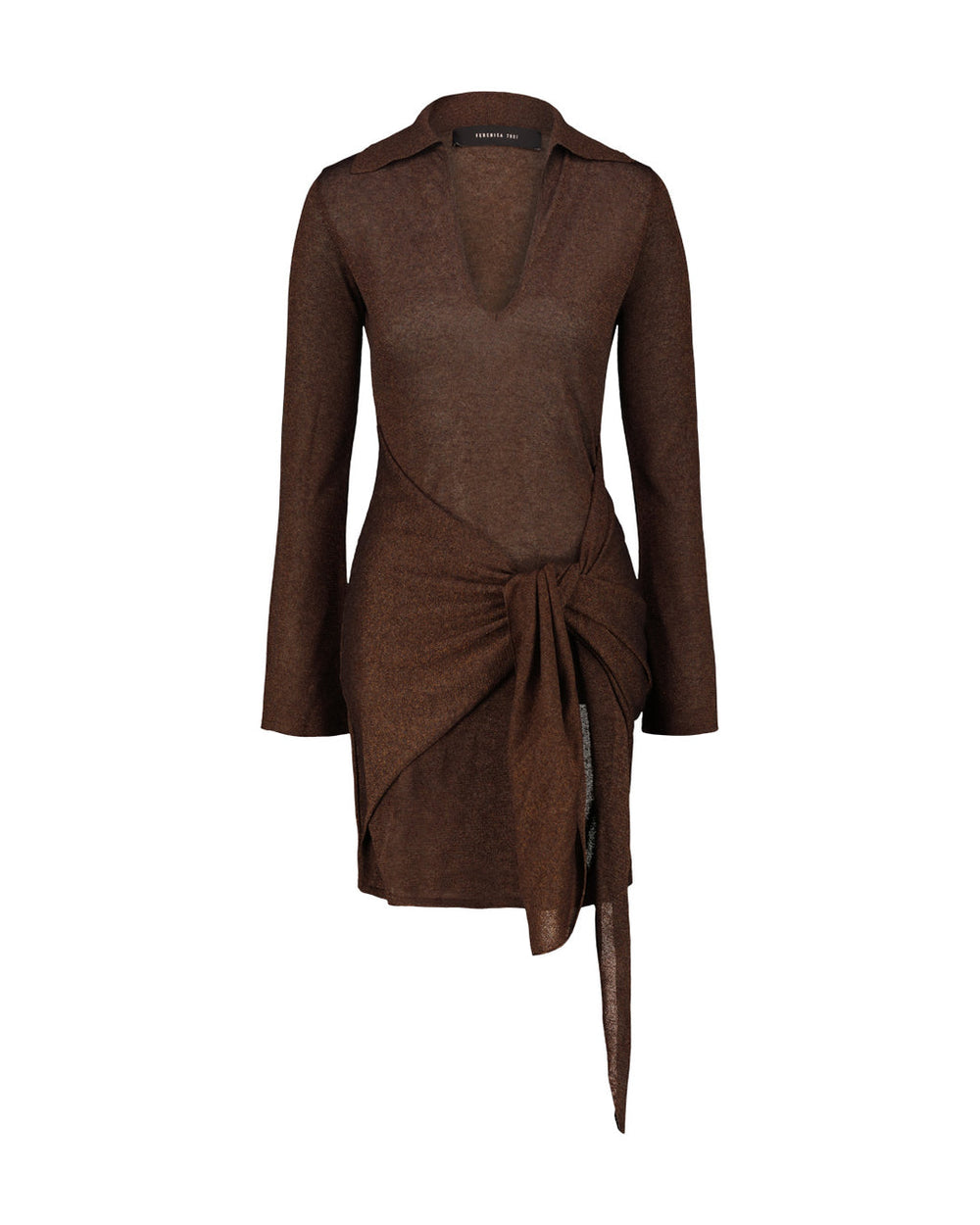 SHORT DRESS WITH BRONZE FLEXAGE KNOT