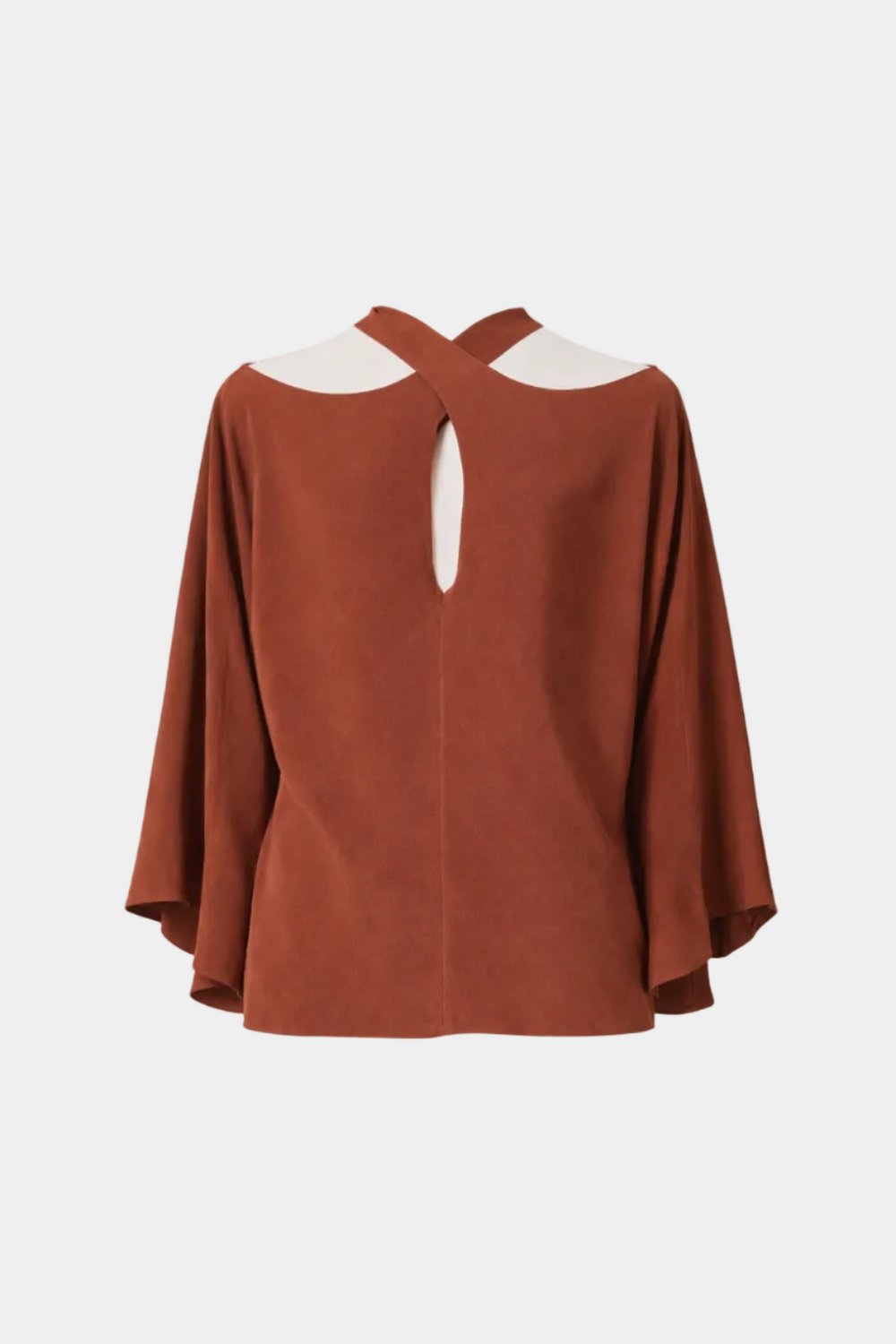 BLUSA MISTO SETA COLLO INTRECCIATO