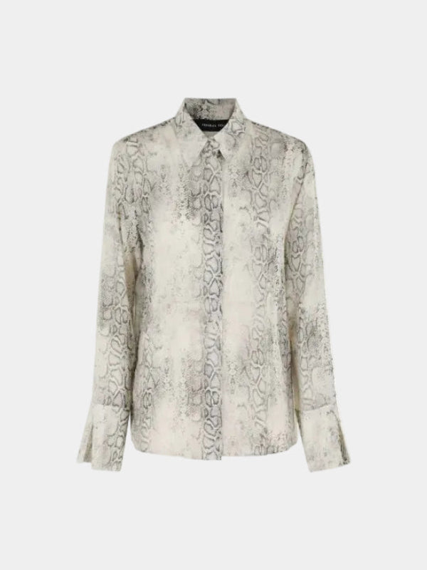 CAMICIA CLASSICA IN GEORGETTE STAMPA PITONE