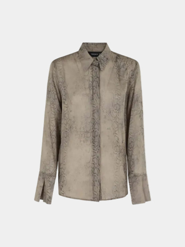 CAMICIA CLASSICA IN GEORGETTE STAMPA PITONE