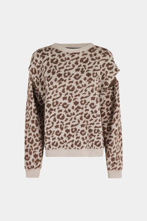 SPOTTED CUT CREW NECK SWEATER