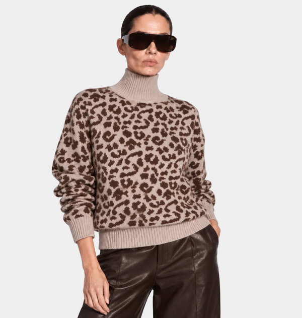 SPOTTED HIGH NECK SWEATER