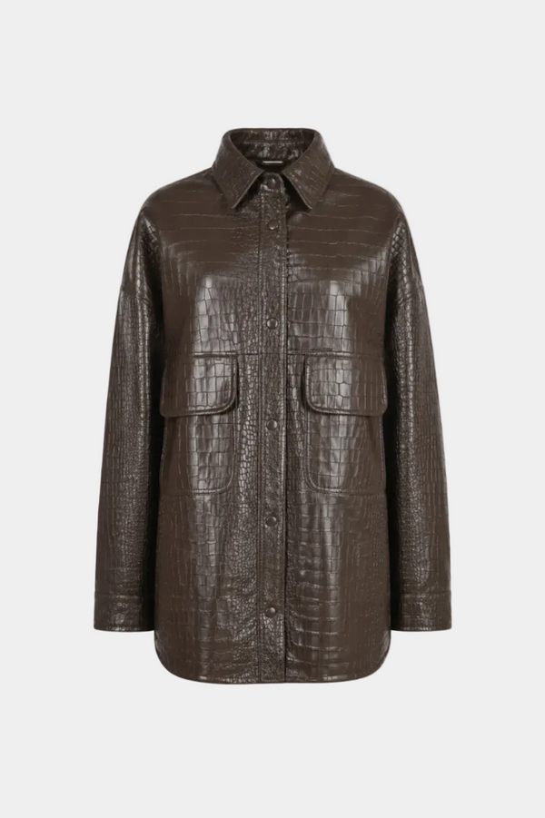 GIACCA CAMICIA 100% PELLE STAMPA COCCO