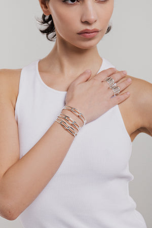 BRACELET RIGID SQUARE SILVER