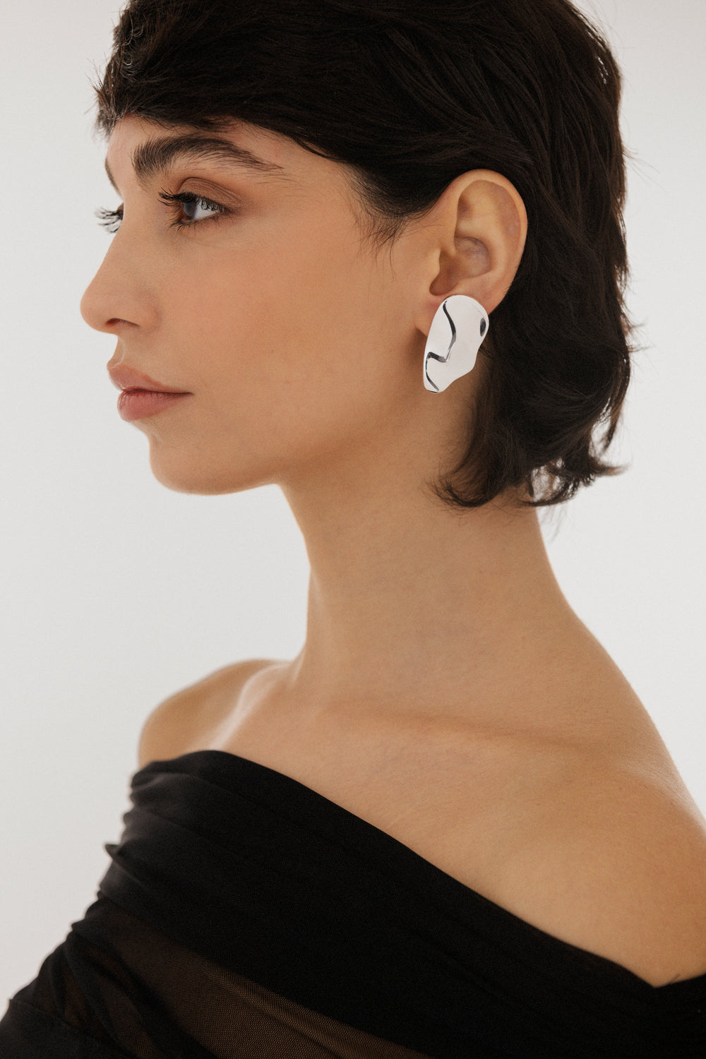 EARRING MINDY STONE SILVER