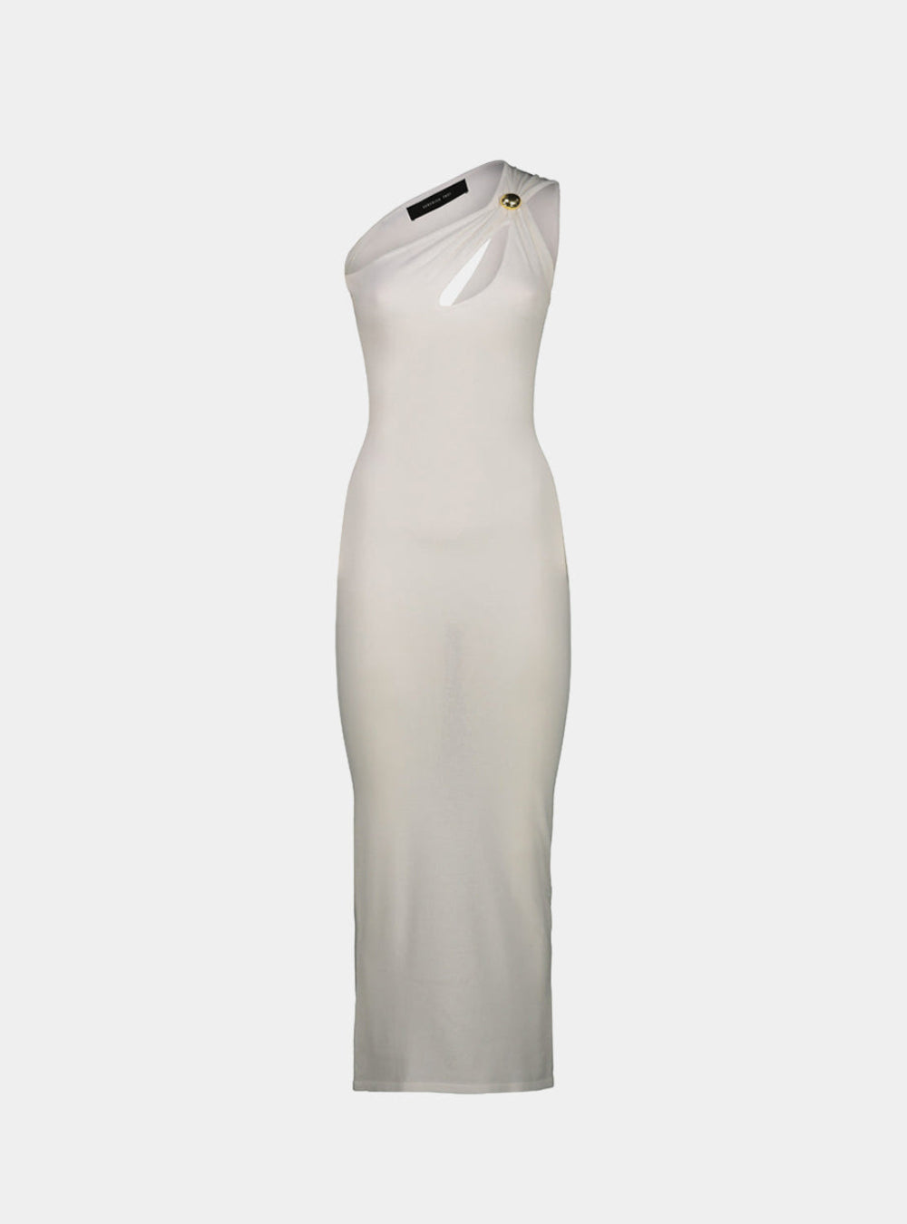 LONG VISCOSE DRESS WITH WHITE JEWEL