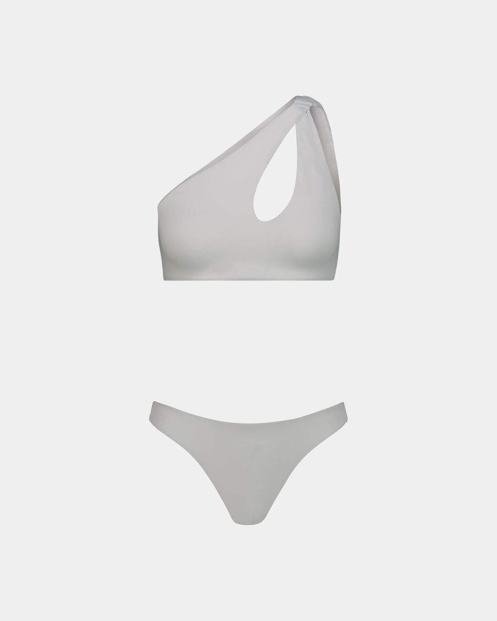 WHITE KNOT ONE-SHOULDER BIKINI